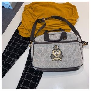 #JuicyCouture Vintage Gray Velvet Briefcase